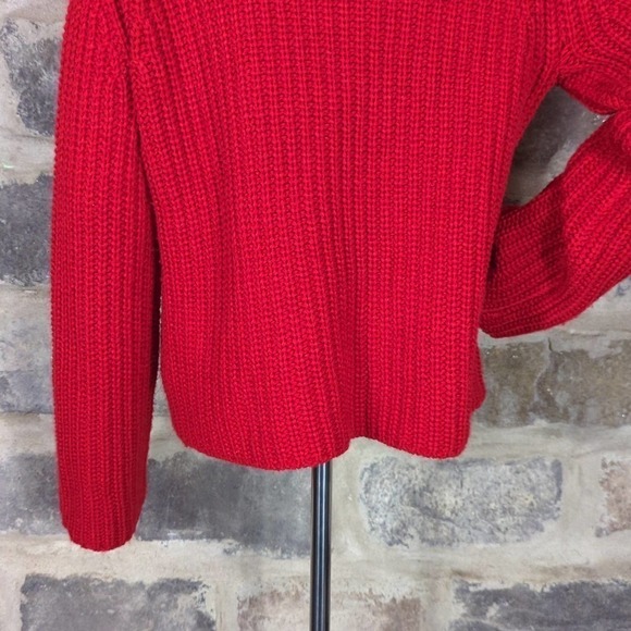 BB Dakota Love Actually Red Cowl Neck Knit Sweater Woman's Size Large Chunky - Picture 8 of 15